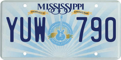 MS license plate YUW790