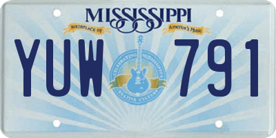 MS license plate YUW791
