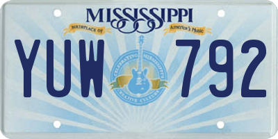MS license plate YUW792