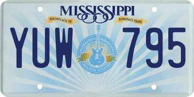 MS license plate YUW795