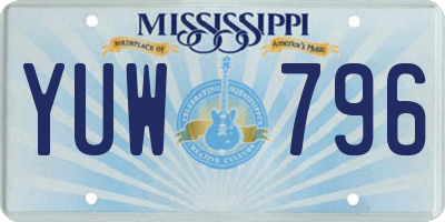 MS license plate YUW796