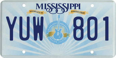 MS license plate YUW801