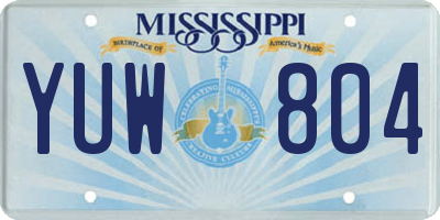 MS license plate YUW804