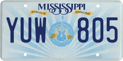 MS license plate YUW805