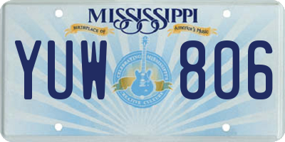 MS license plate YUW806
