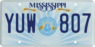 MS license plate YUW807
