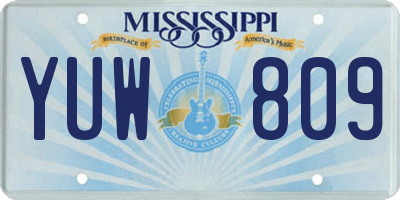 MS license plate YUW809