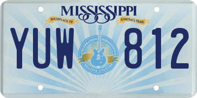 MS license plate YUW812