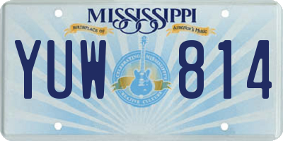 MS license plate YUW814