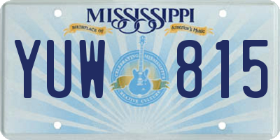 MS license plate YUW815
