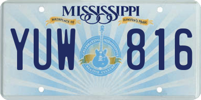 MS license plate YUW816