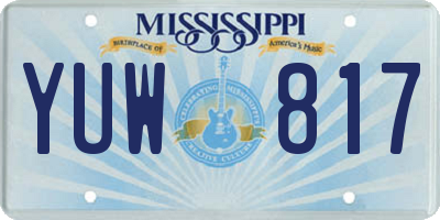 MS license plate YUW817