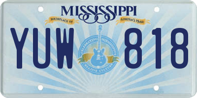 MS license plate YUW818