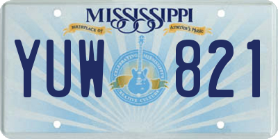MS license plate YUW821