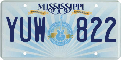 MS license plate YUW822