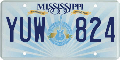 MS license plate YUW824