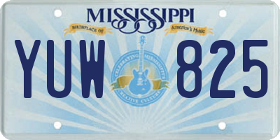 MS license plate YUW825