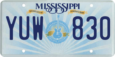 MS license plate YUW830