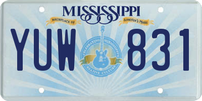 MS license plate YUW831