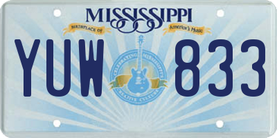 MS license plate YUW833