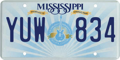 MS license plate YUW834