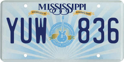 MS license plate YUW836