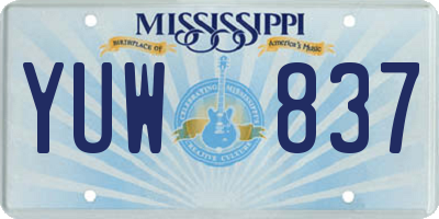 MS license plate YUW837