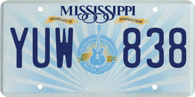 MS license plate YUW838