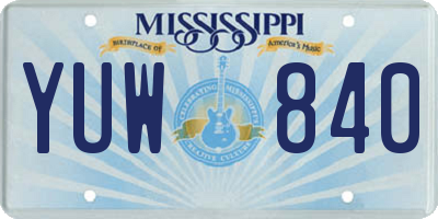 MS license plate YUW840