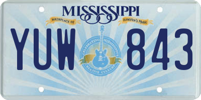 MS license plate YUW843
