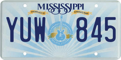 MS license plate YUW845