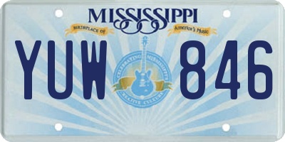 MS license plate YUW846