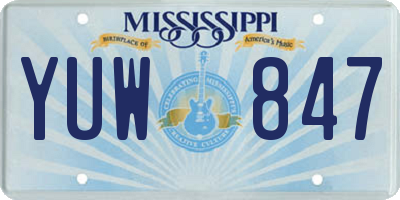 MS license plate YUW847