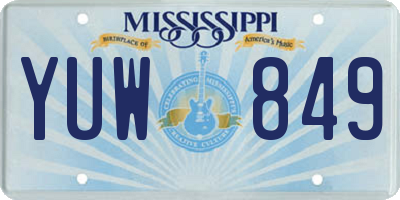 MS license plate YUW849