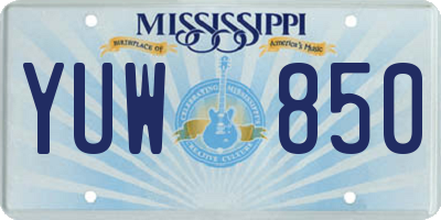 MS license plate YUW850