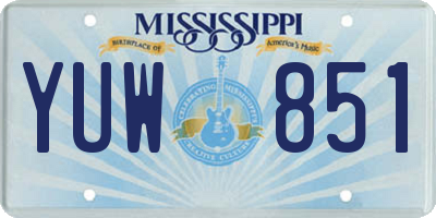 MS license plate YUW851
