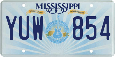 MS license plate YUW854