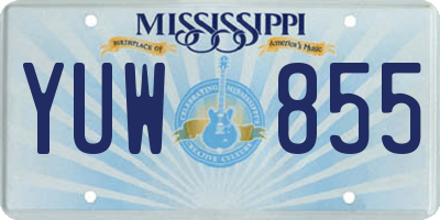 MS license plate YUW855