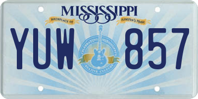 MS license plate YUW857