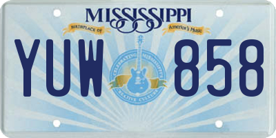 MS license plate YUW858
