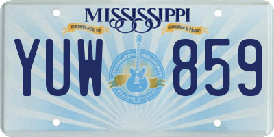 MS license plate YUW859
