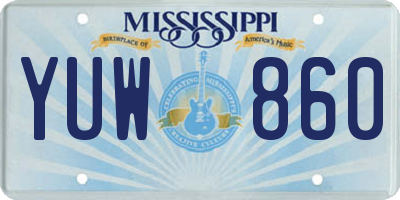 MS license plate YUW860