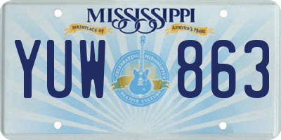 MS license plate YUW863