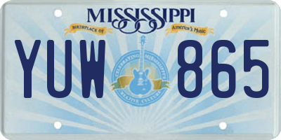 MS license plate YUW865