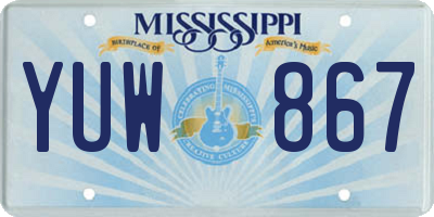MS license plate YUW867