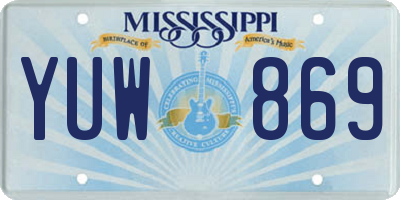 MS license plate YUW869