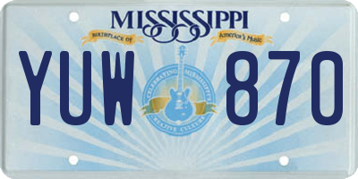 MS license plate YUW870