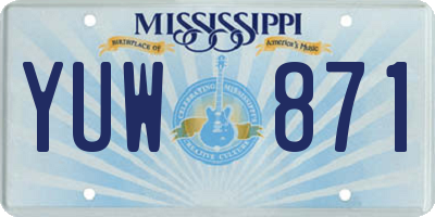 MS license plate YUW871