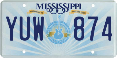 MS license plate YUW874