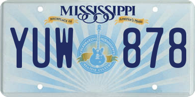 MS license plate YUW878